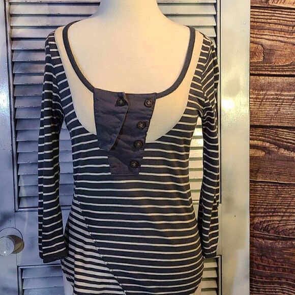 Anthro Pilcro Letterpress Sm Striped Top - Picture 1 of 12